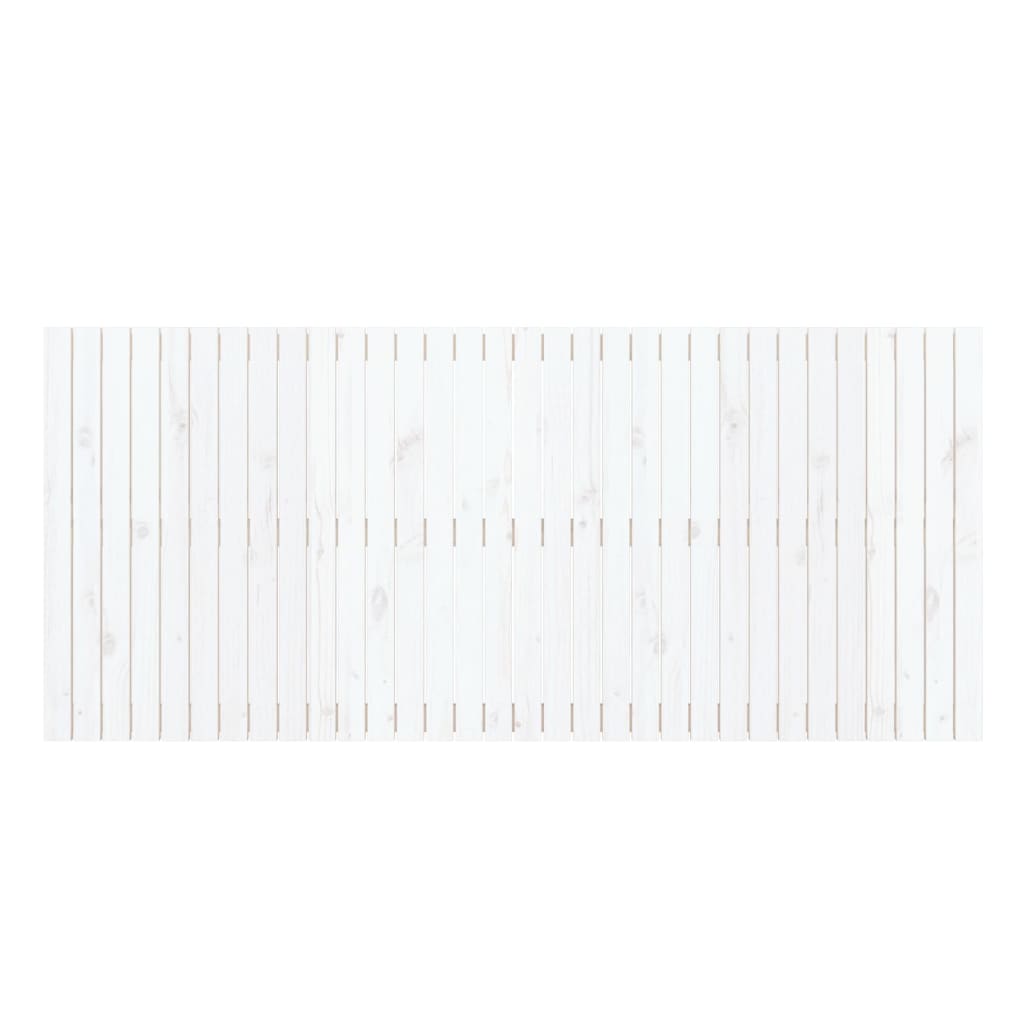 Wall Headboard White 204x3x90 cm Solid Wood Pine
