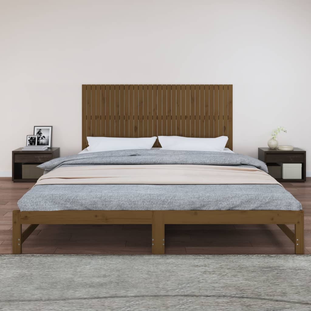 Wall Headboard Honey Brown 204x3x90 cm Solid Wood Pine