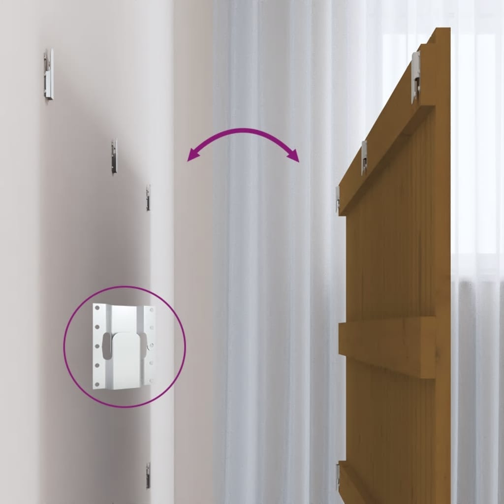 Wall Headboard Honey Brown 204x3x90 cm Solid Wood Pine