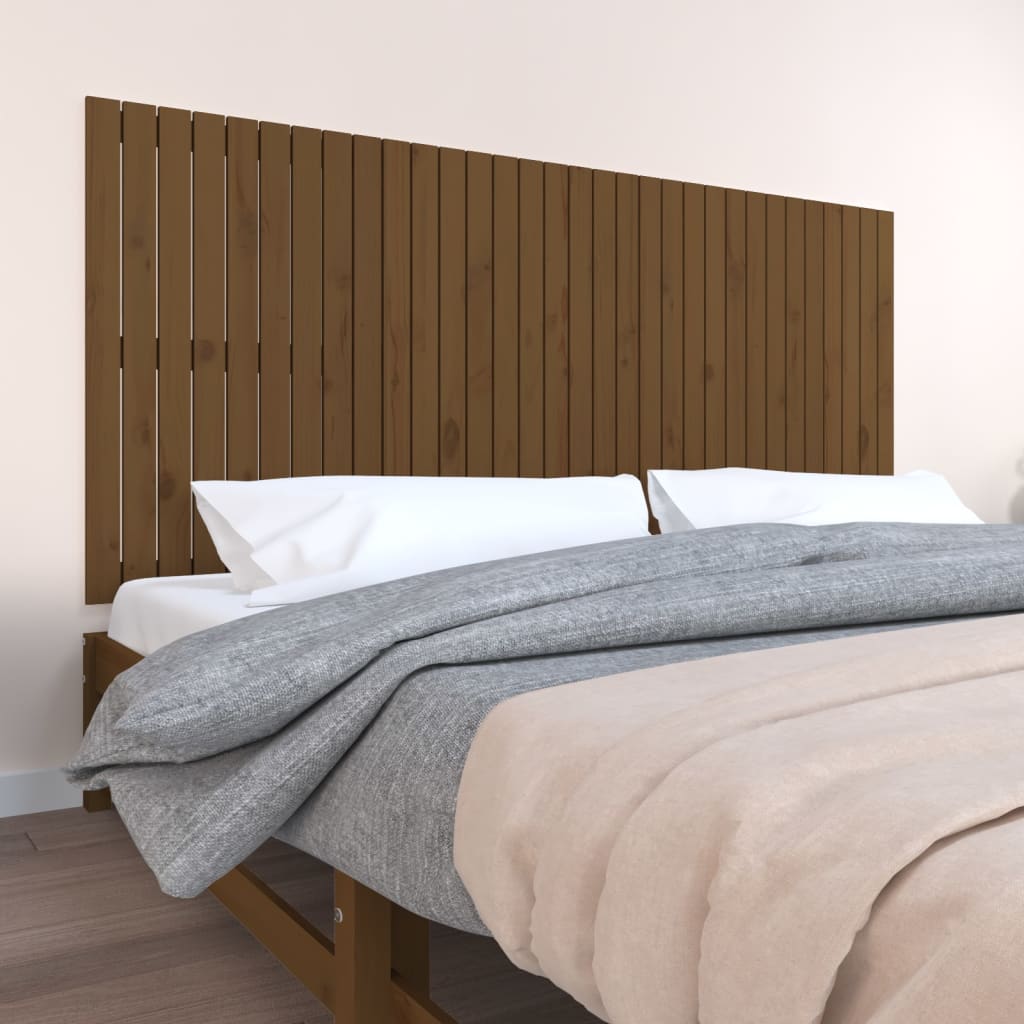 Wall Headboard Honey Brown 204x3x90 cm Solid Wood Pine