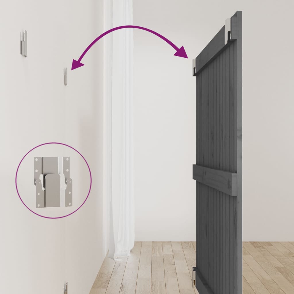 Wall Headboard Grey 95.5x3x90 cm Solid Wood Pine