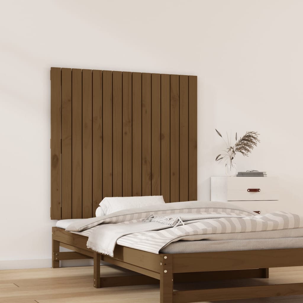 Wall Headboard Honey Brown 95.5x3x90 cm Solid Wood Pine