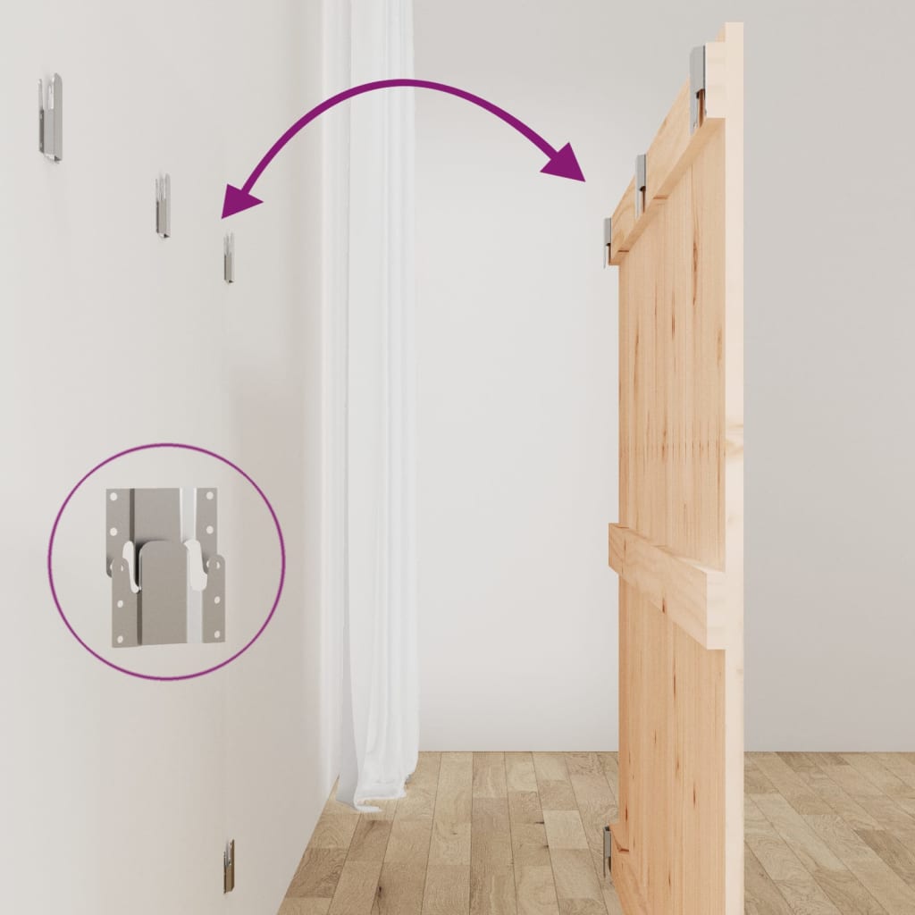 Wall Headboard 127.5x3x90 cm Solid Wood Pine