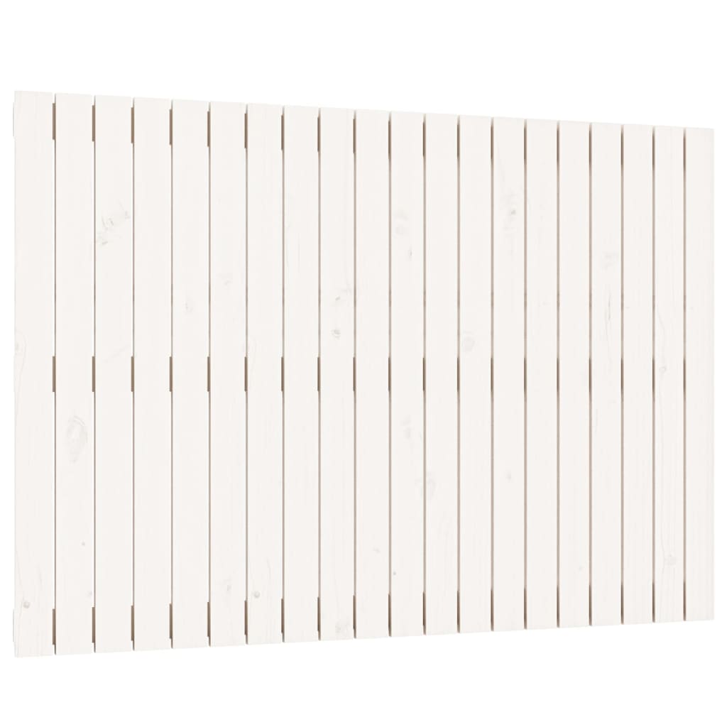 Wall Headboard White 127.5x3x90 cm Solid Wood Pine
