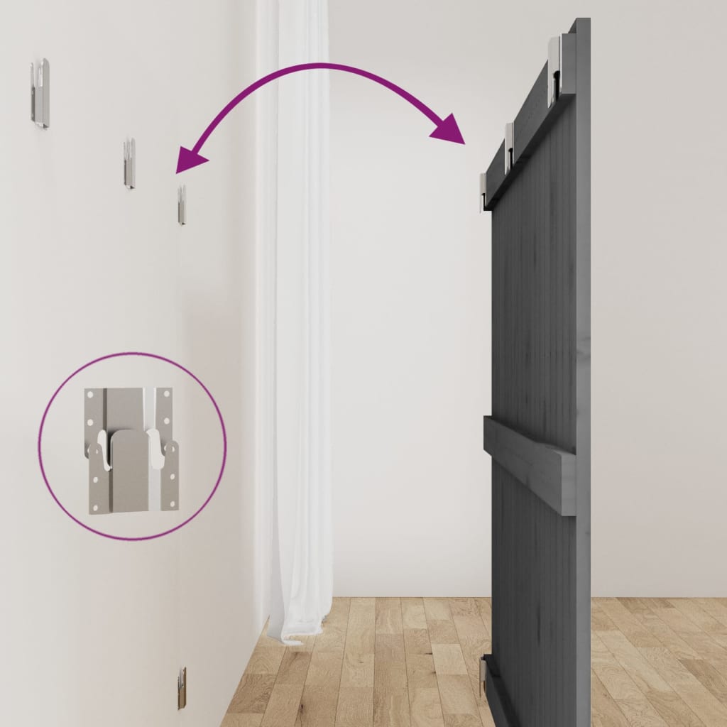 Wall Headboard Grey 127.5x3x90 cm Solid Wood Pine