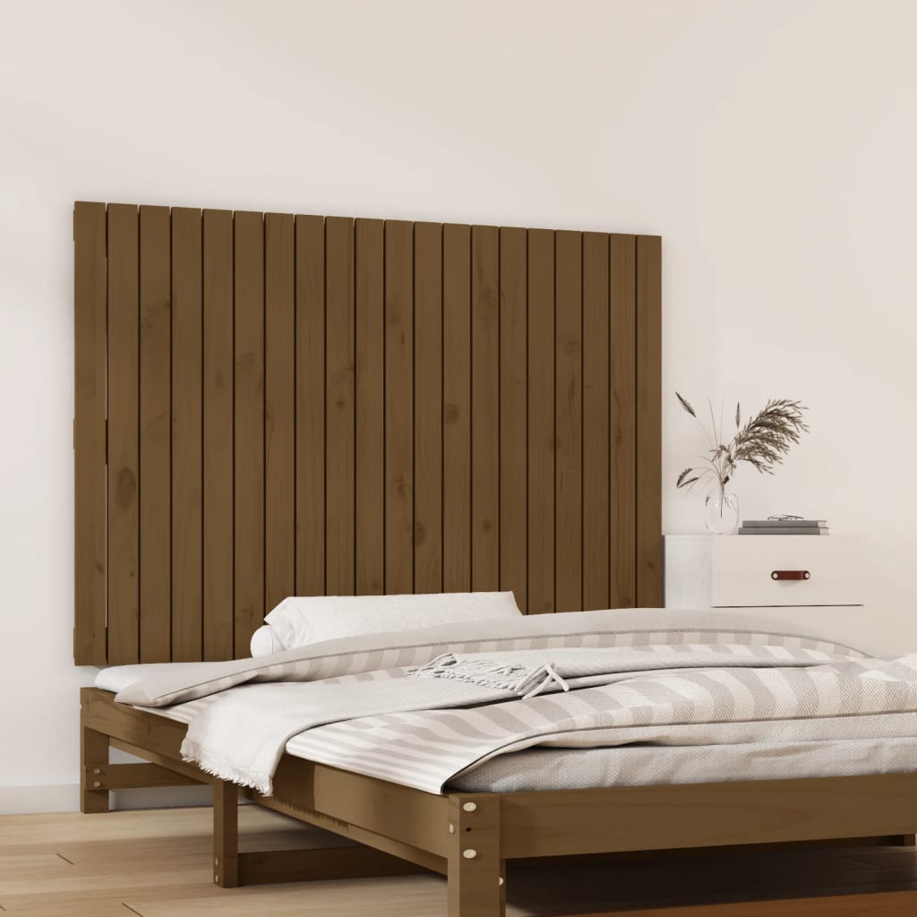 Wall Headboard Honey Brown 127.5x3x90 cm Solid Wood Pine