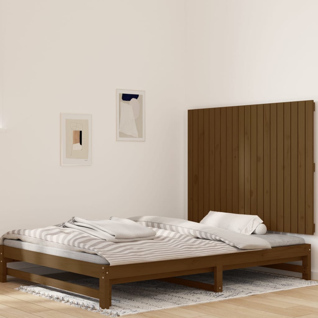 Wall Headboard Honey Brown 127.5x3x90 cm Solid Wood Pine