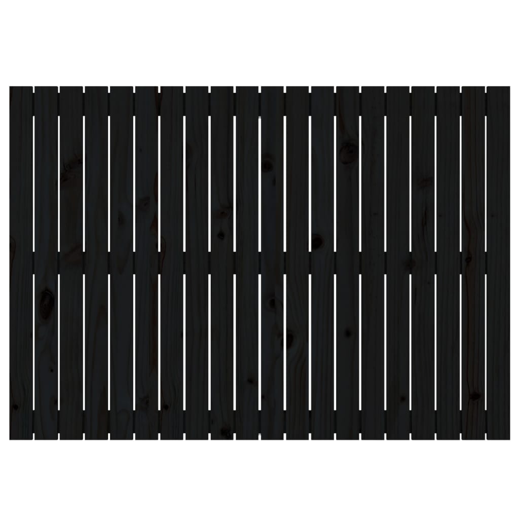 Wall Headboard Black 127.5x3x90 cm Solid Wood Pine