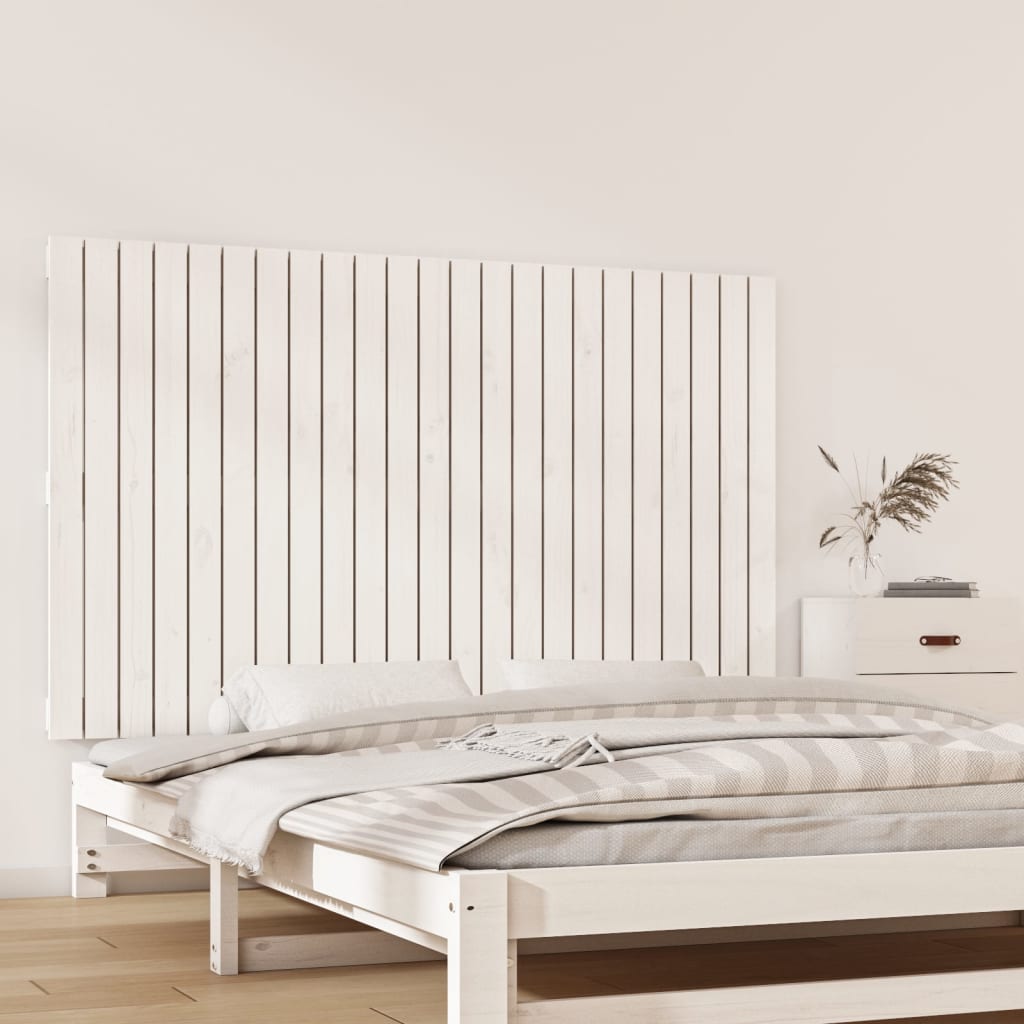 Wall Headboard White 147x3x90 cm Solid Wood Pine