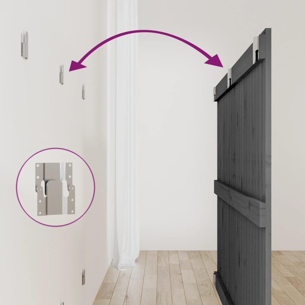 Wall Headboard Grey 147x3x90 cm Solid Wood Pine