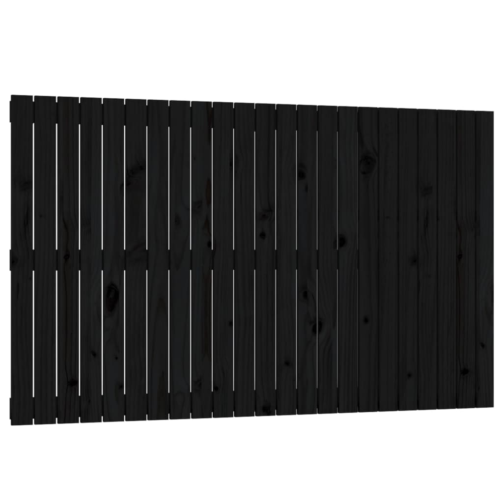 Wall Headboard Black 147x3x90 cm Solid Wood Pine