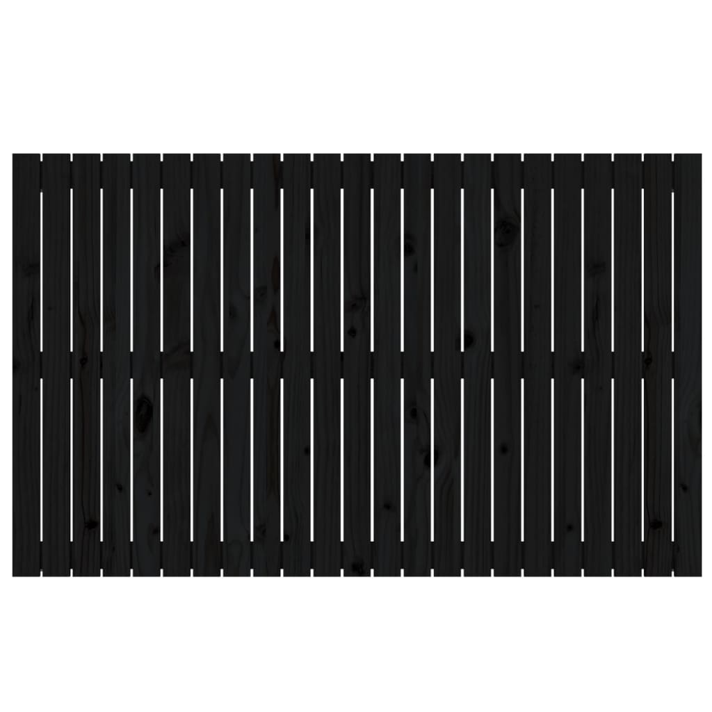 Wall Headboard Black 147x3x90 cm Solid Wood Pine