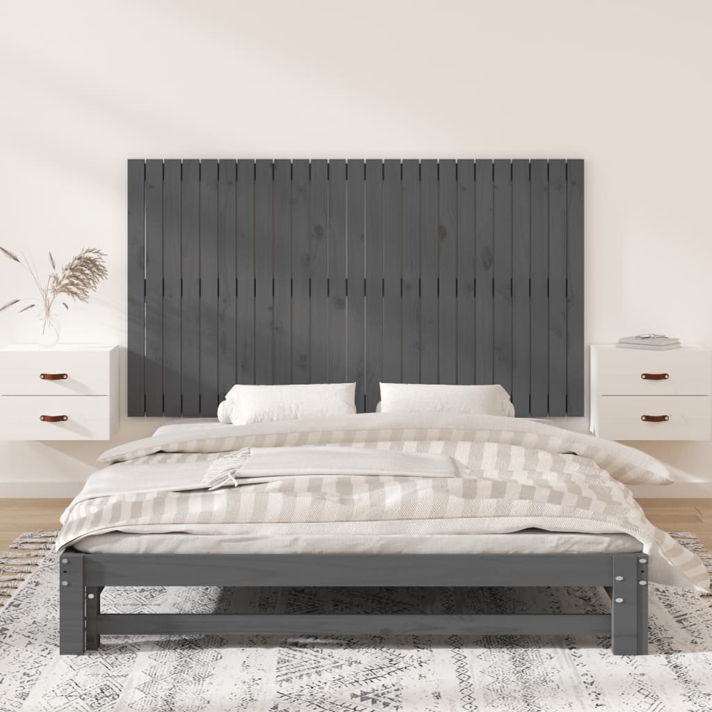 Wall Headboard Grey 159.5x3x90 cm Solid Wood Pine