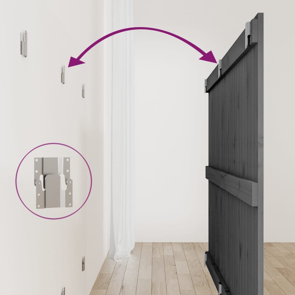 Wall Headboard Grey 159.5x3x90 cm Solid Wood Pine