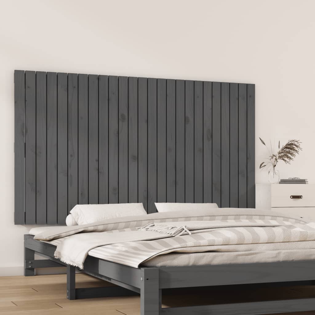 Wall Headboard Grey 159.5x3x90 cm Solid Wood Pine