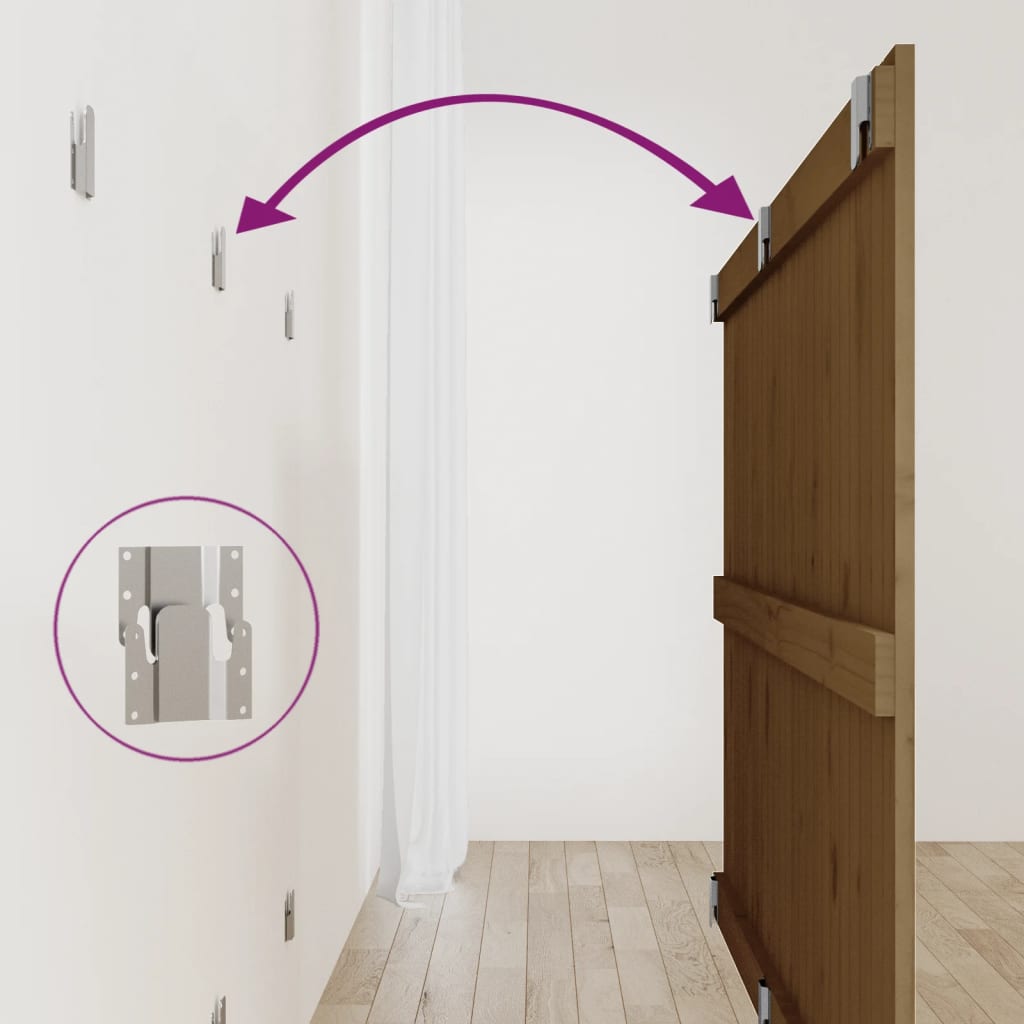 Wall Headboard Honey Brown 159.5x3x90 cm Solid Wood Pine