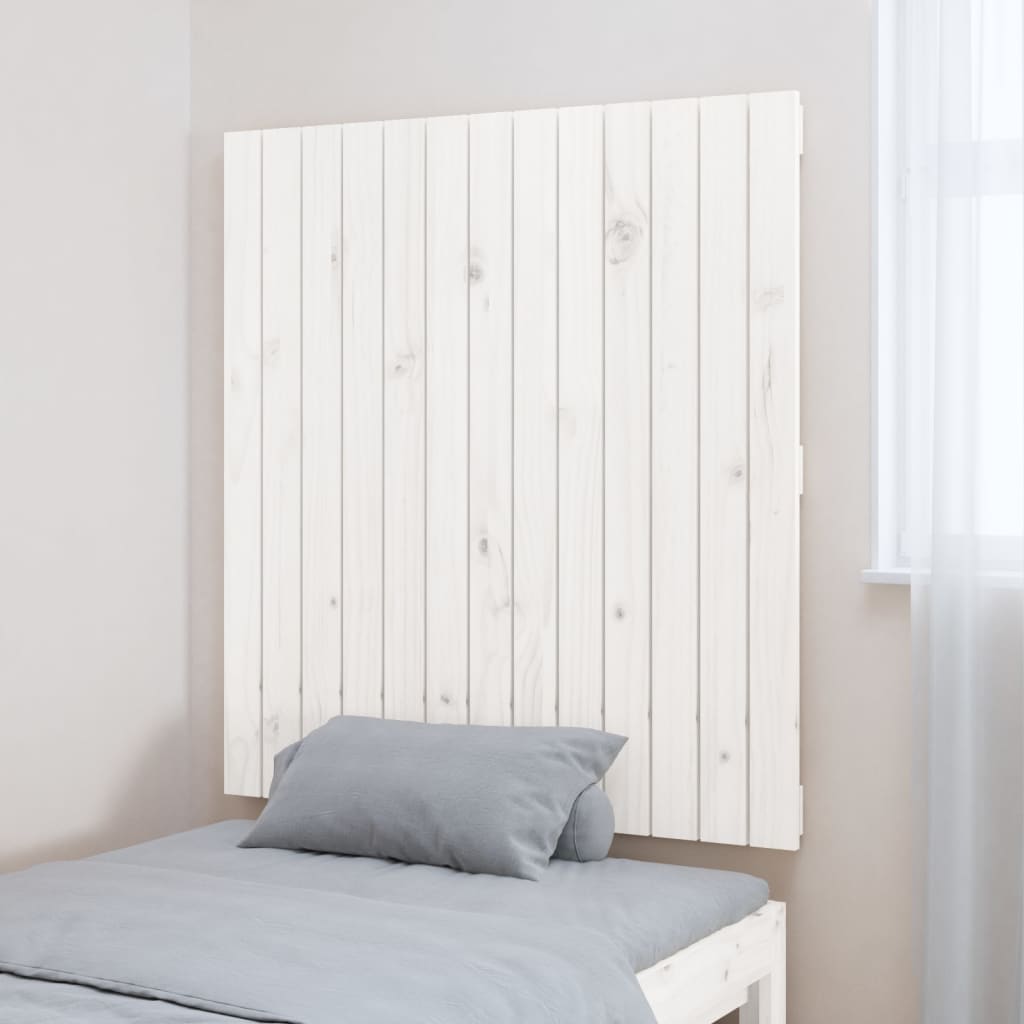 Wall Headboard White 82.5x3x90 cm Solid Wood Pine
