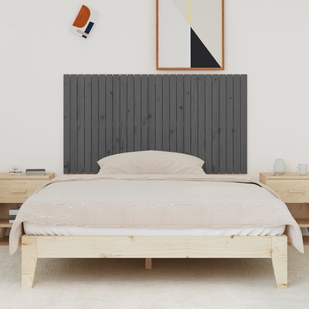 Wall Headboard Grey 166x3x90 cm Solid Wood Pine