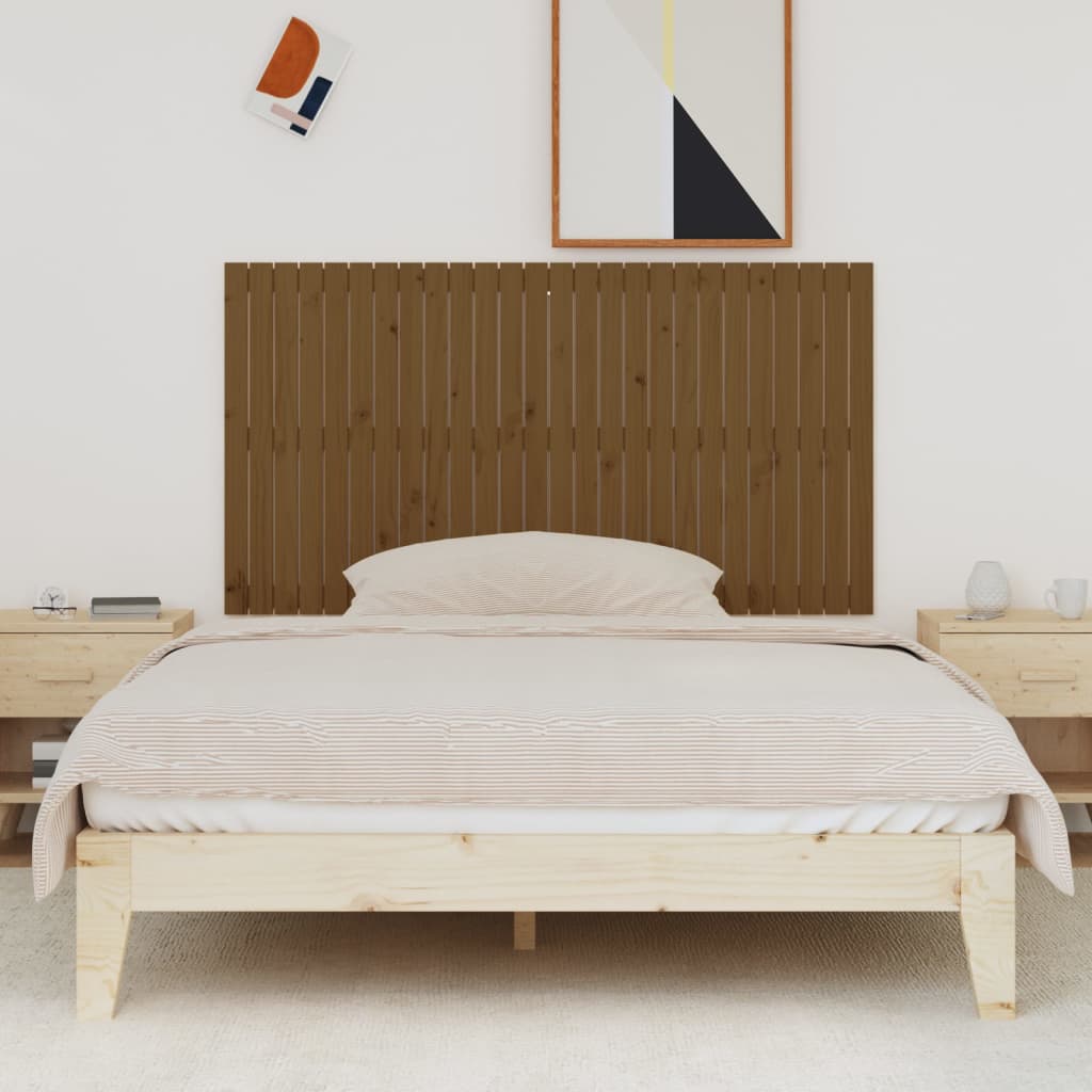 Wall Headboard Honey Brown 166x3x90 cm Solid Wood Pine