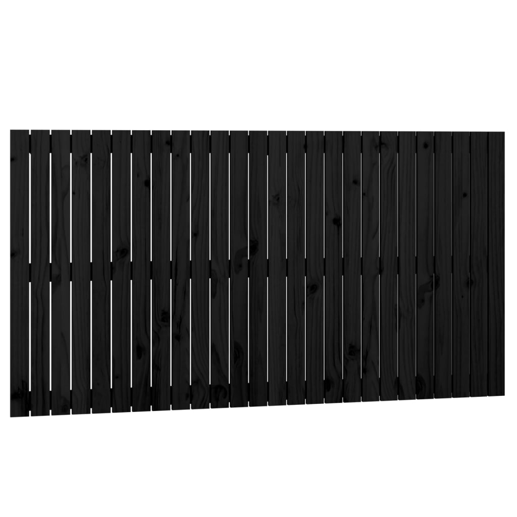 Wall Headboard Black 166x3x90 cm Solid Wood Pine