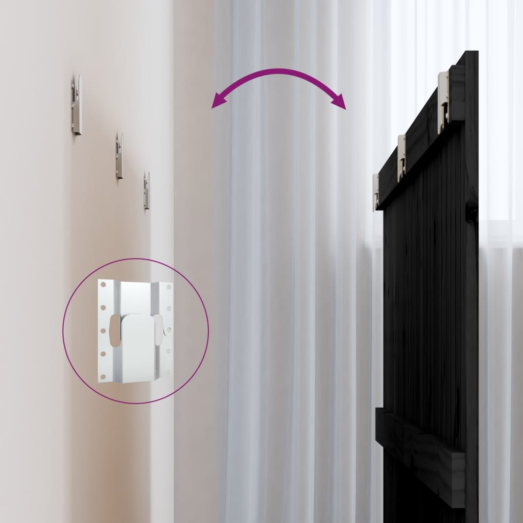 Wall Headboard Black 166x3x90 cm Solid Wood Pine