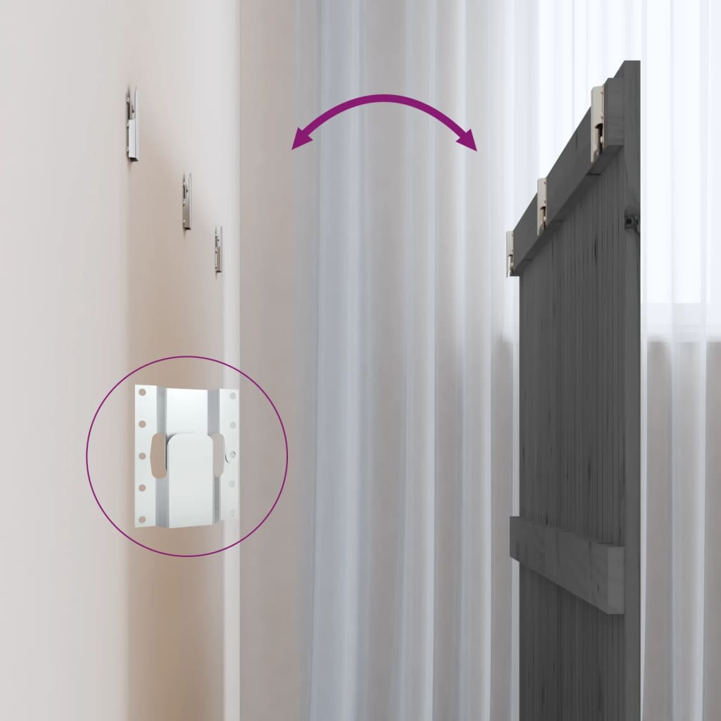 Wall Headboard Grey 185x3x90 cm Solid Wood Pine