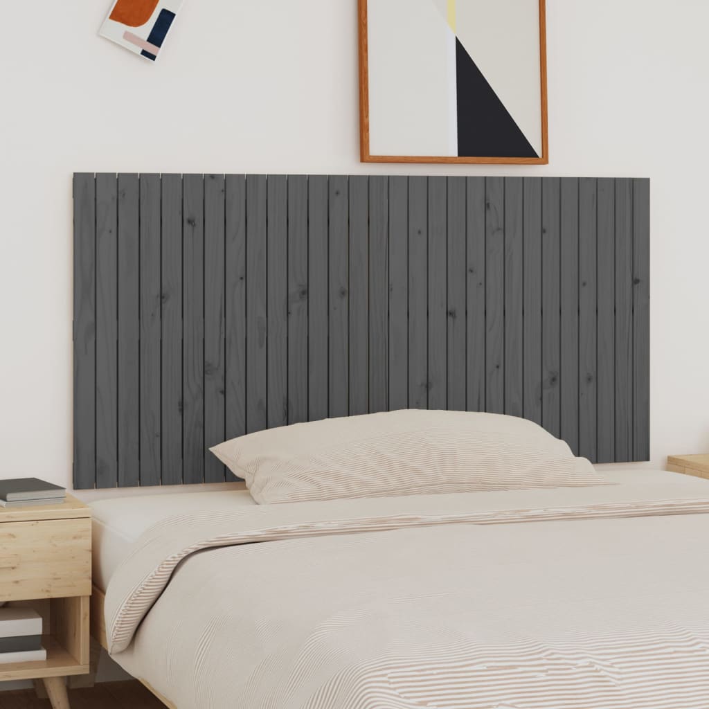 Wall Headboard Grey 185x3x90 cm Solid Wood Pine