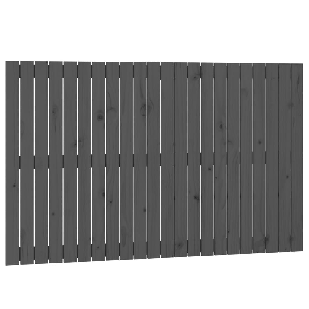 Wall Headboard Grey 140x3x90 cm Solid Wood Pine