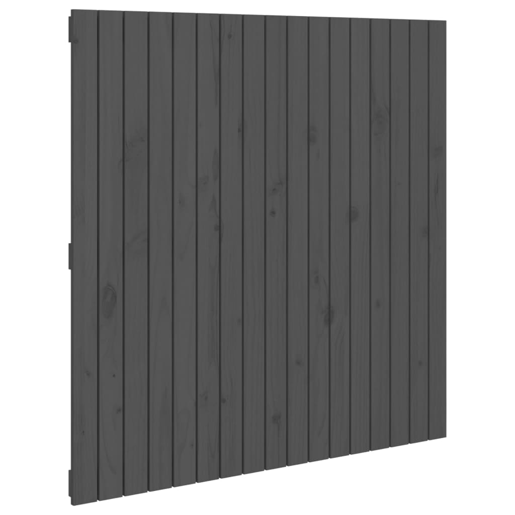 Wall Headboard Grey 108x3x110 cm Solid Wood Pine