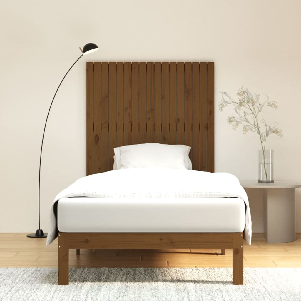 Wall Headboard Honey Brown 108x3x110 cm Solid Wood Pine