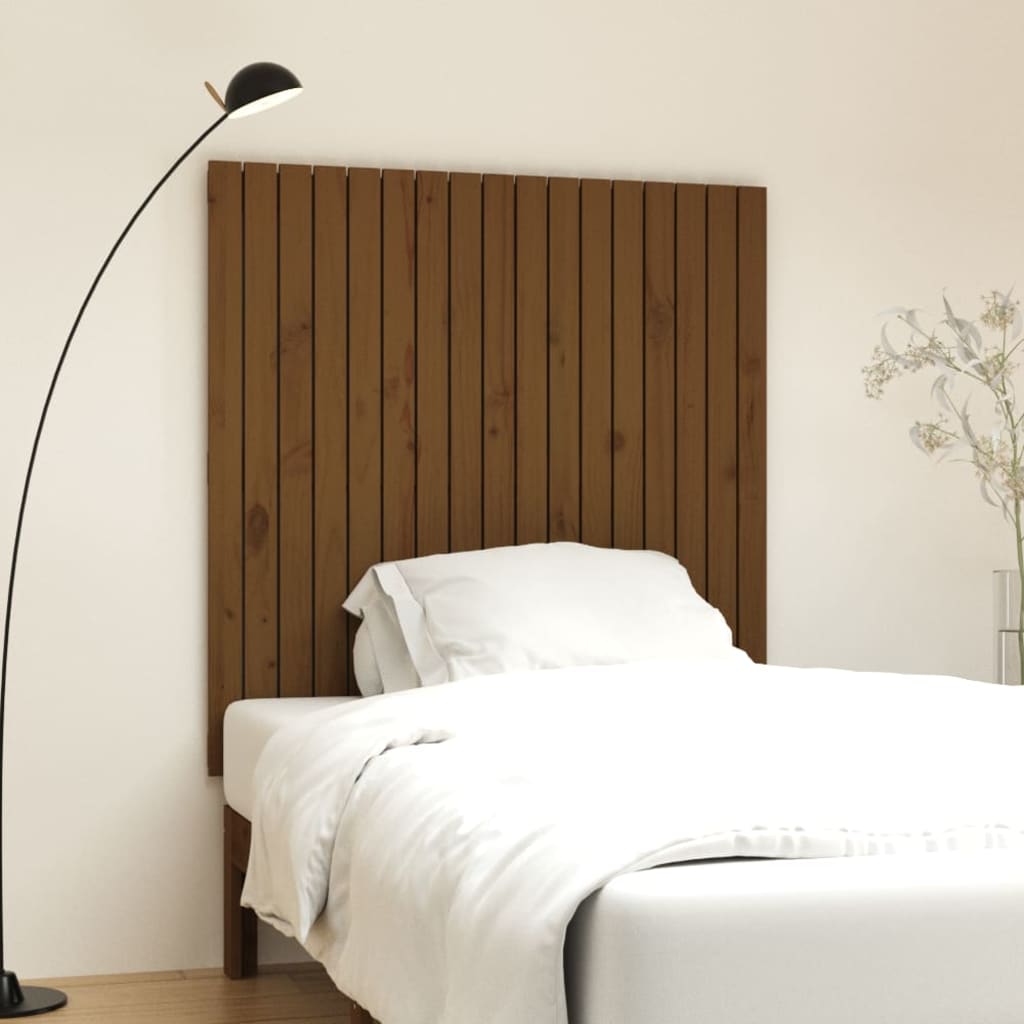 Wall Headboard Honey Brown 108x3x110 cm Solid Wood Pine