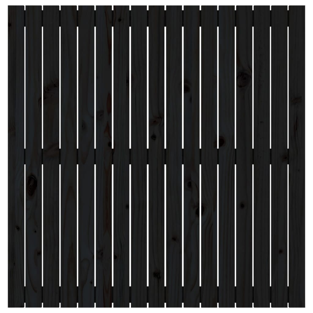 Wall Headboard Black 108x3x110 cm Solid Wood Pine