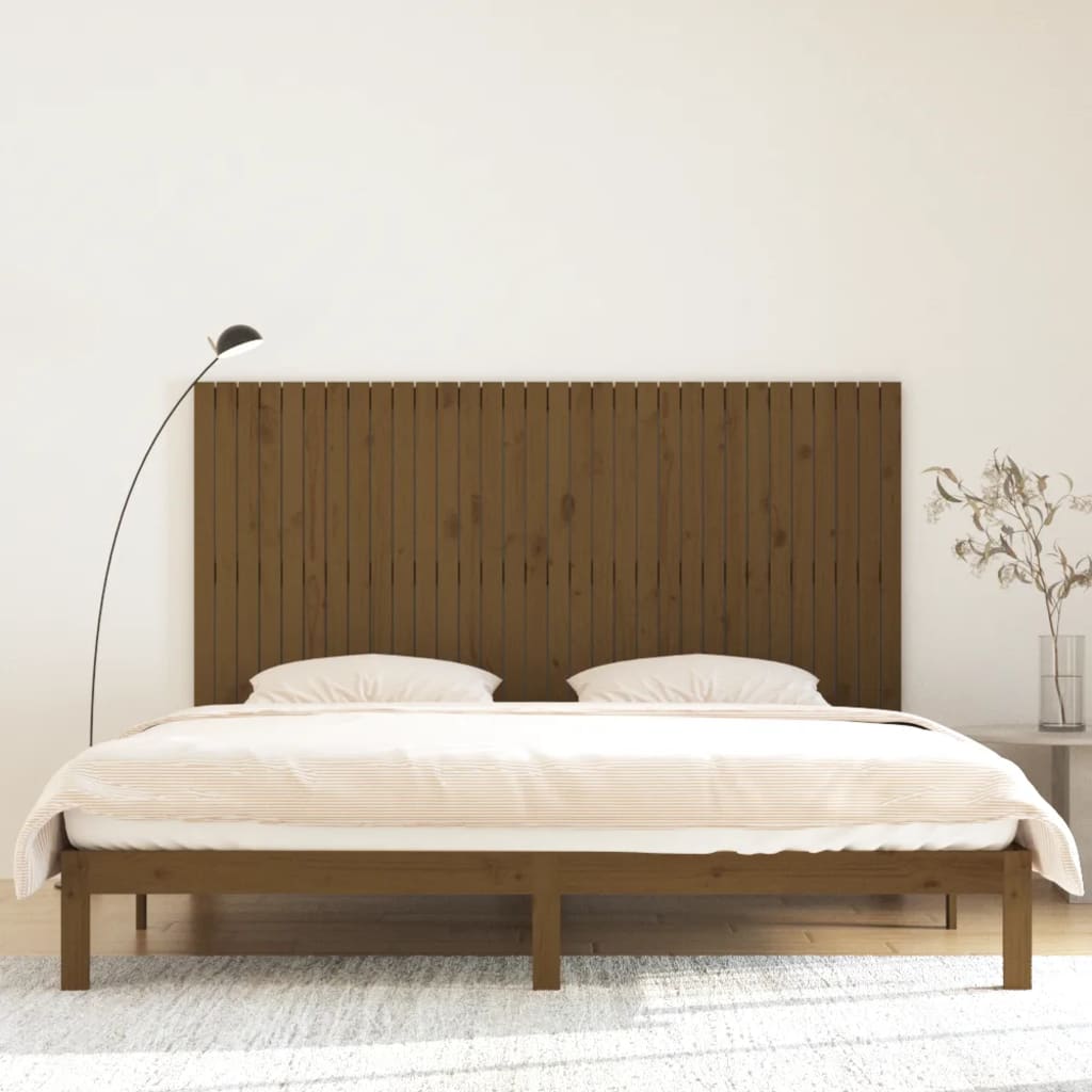 Wall Headboard Honey Brown 204x3x110 cm Solid Wood Pine