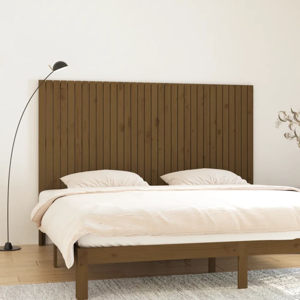 Wall Headboard Honey Brown 204x3x110 cm Solid Wood Pine