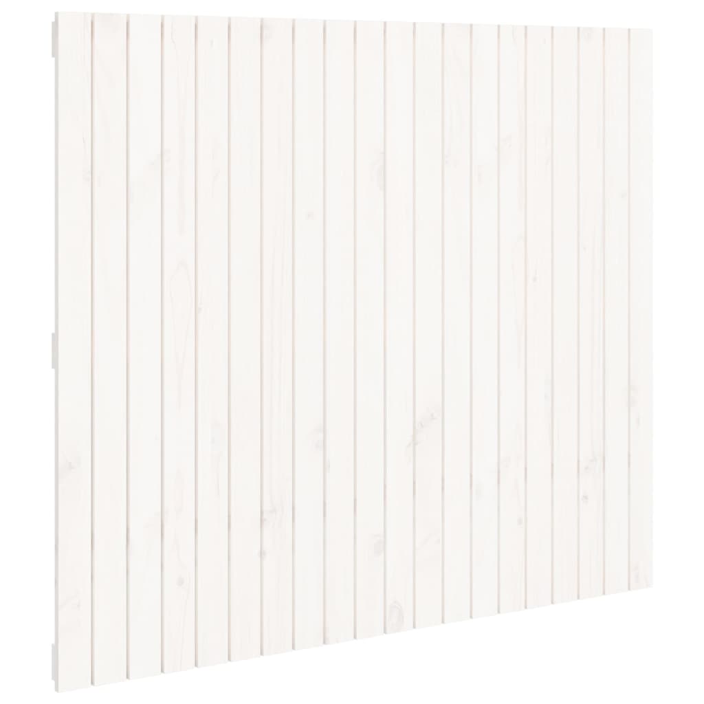 Wall Headboard White 127.5x3x110 cm Solid Wood Pine