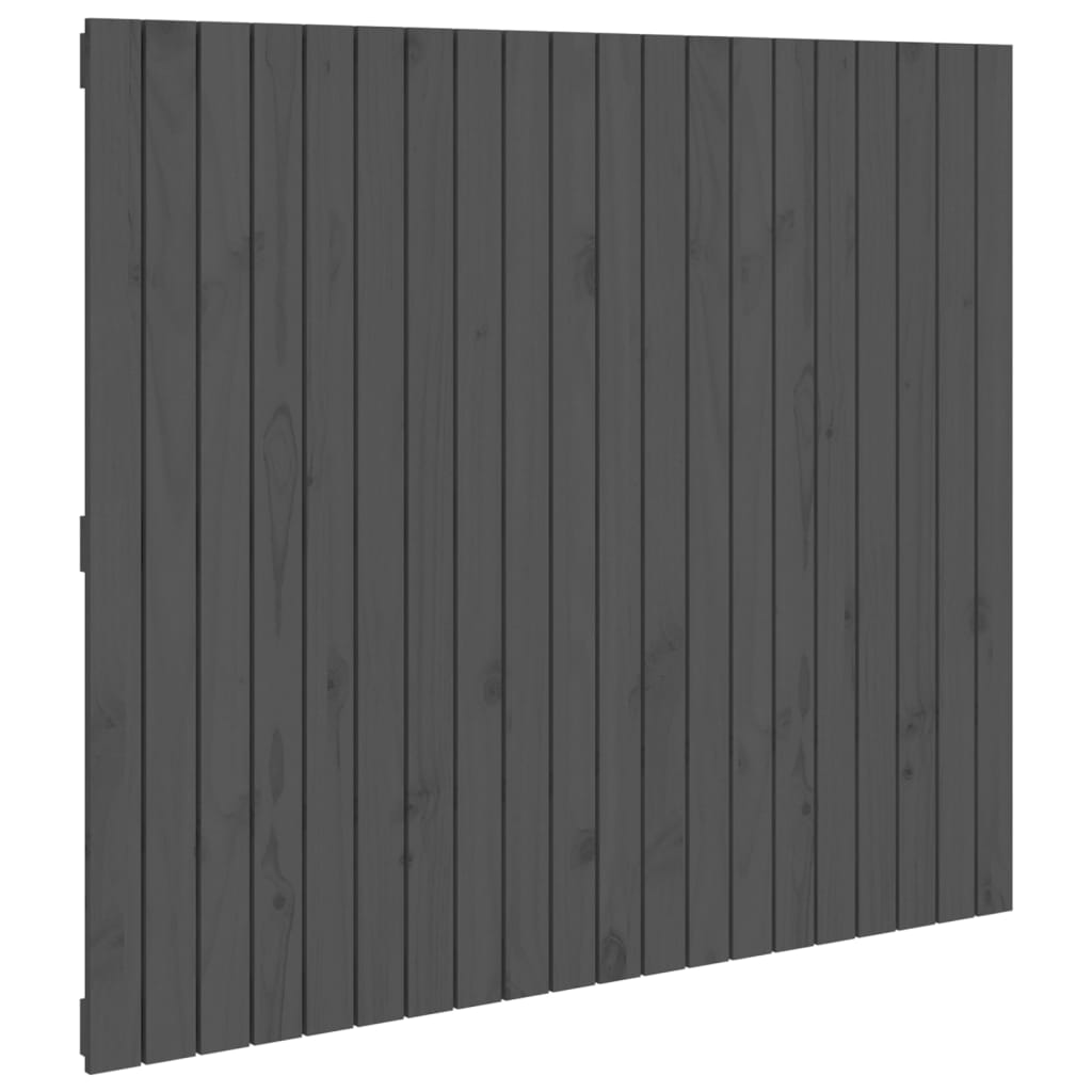 Wall Headboard Grey 127.5x3x110 cm Solid Wood Pine