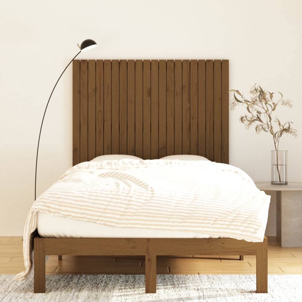Wall Headboard Honey Brown 127.5x3x110 cm Solid Wood Pine