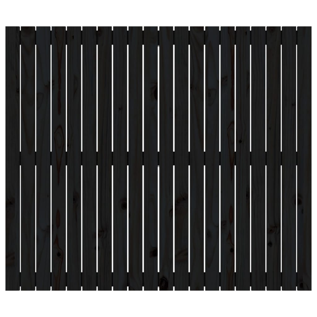 Wall Headboard Black 127.5x3x110 cm Solid Wood Pine