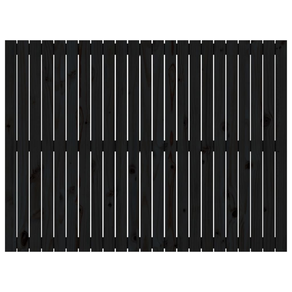 Wall Headboard Black 146.5x3x110 cm Solid Wood Pine