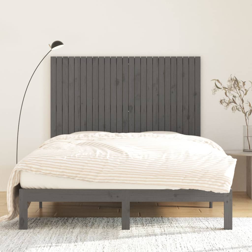 Wall Headboard Grey 159.5x3x110 cm Solid Wood Pine