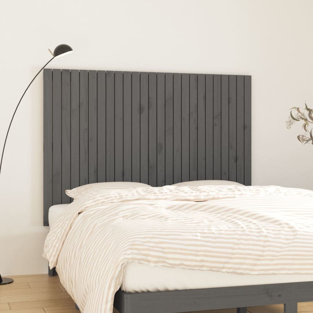 Wall Headboard Grey 159.5x3x110 cm Solid Wood Pine