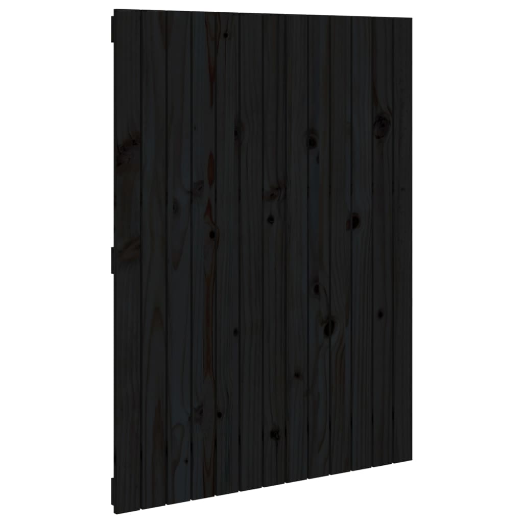 Wall Headboard Black 82.5x3x110 cm Solid Wood Pine