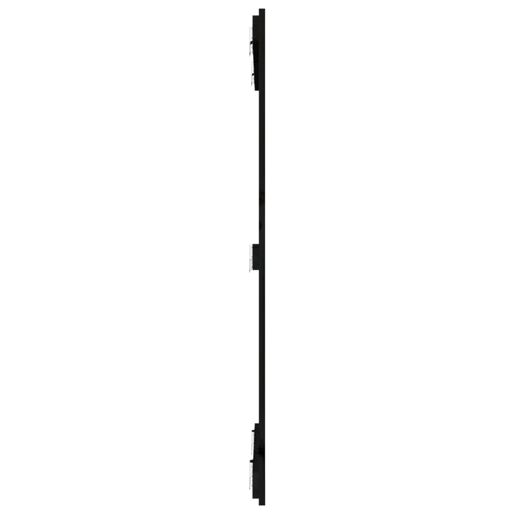 Wall Headboard Black 82.5x3x110 cm Solid Wood Pine