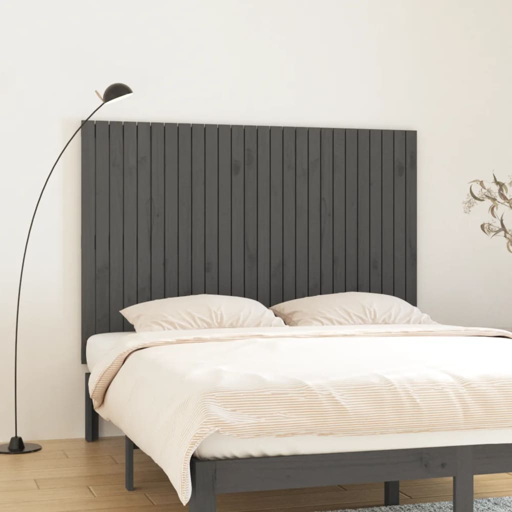 Wall Headboard Grey 166x3x110 cm Solid Wood Pine