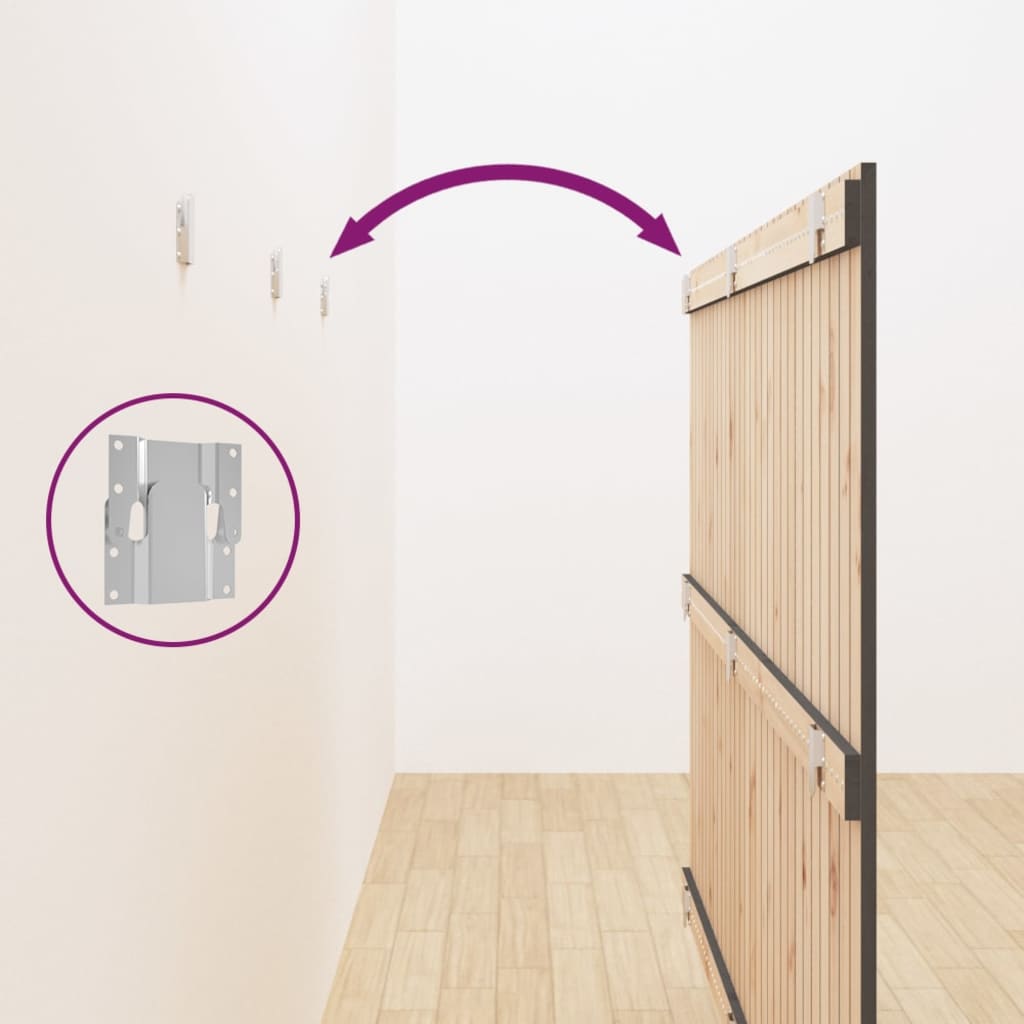 Wall Headboard Grey 185x3x110 cm Solid Wood Pine