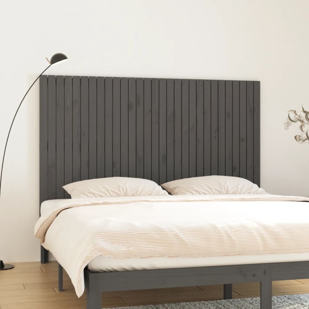 Wall Headboard Grey 185x3x110 cm Solid Wood Pine