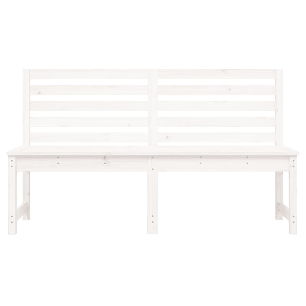 Garden Bench White 157.5 cm Solid Wood Pine