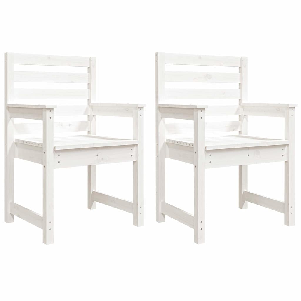 Garden Chairs 2 pcs White 60x48x91 cm Solid Wood Pine