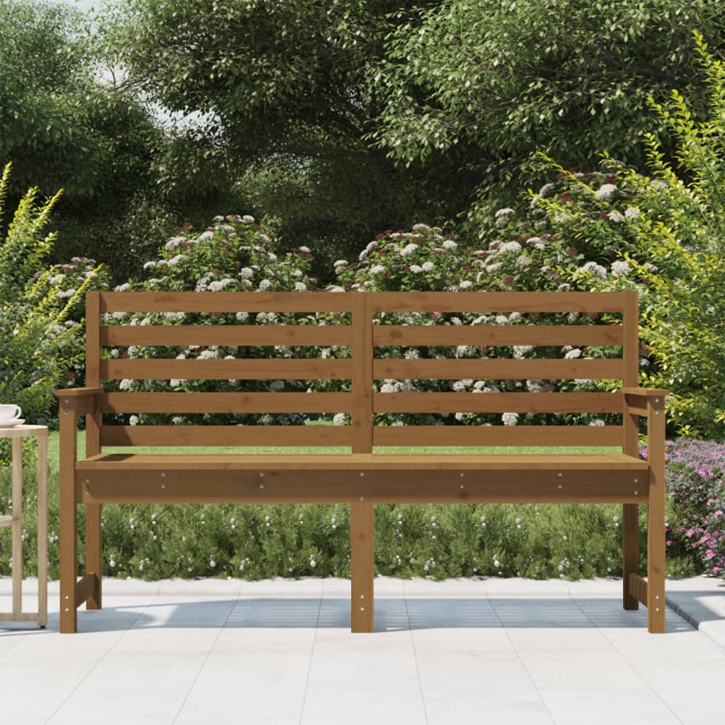 Garden Bench Honey Brown 159.5x48x91.5 cm Solid Wood Pine