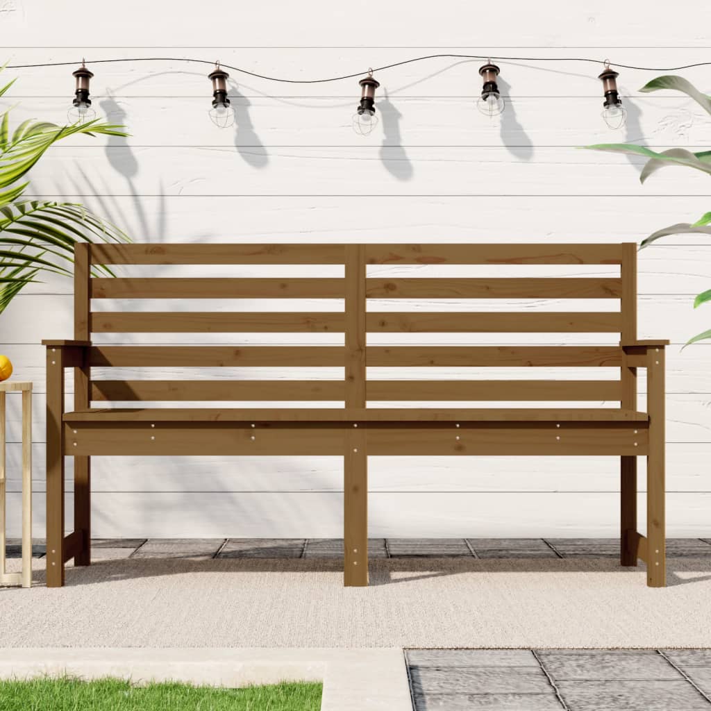 Garden Bench Honey Brown 159.5x48x91.5 cm Solid Wood Pine